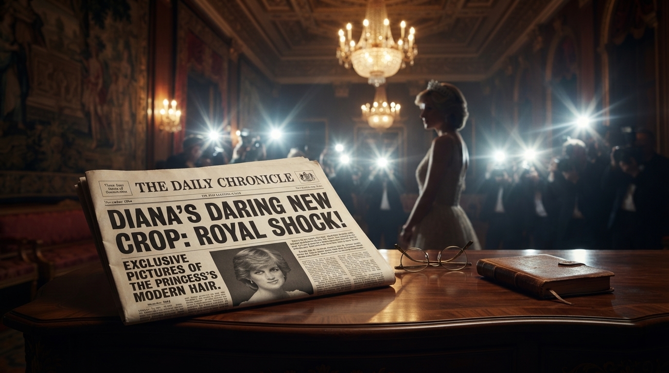 Historical British newspaper headlines from November 1984 covering Princess Diana's controversial new hairstyle over Queen Elizabeth's speech